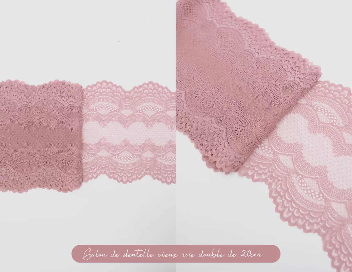 galons de dentelle rosée