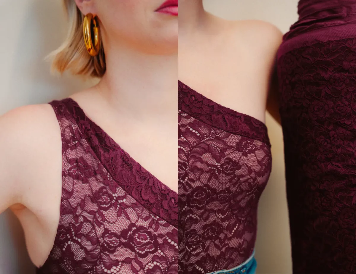dentelle fleurie prune