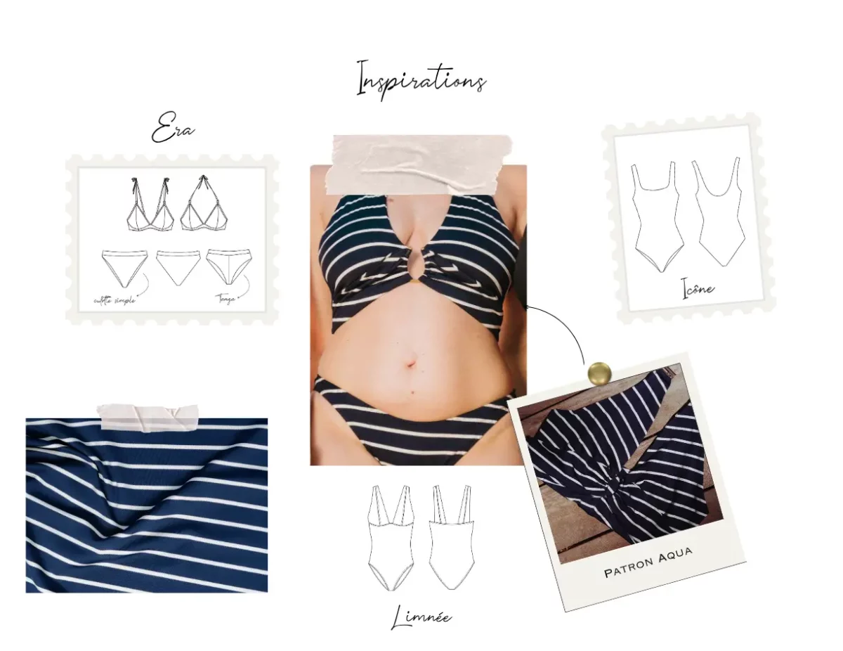 maillot de bain prune texturé