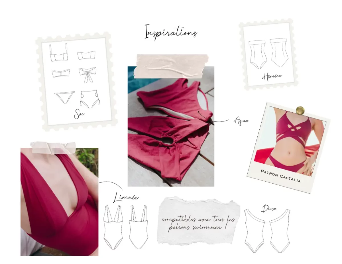 maillot de bain prune texturé