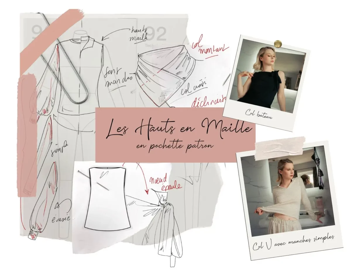 pochettes patron top en maille