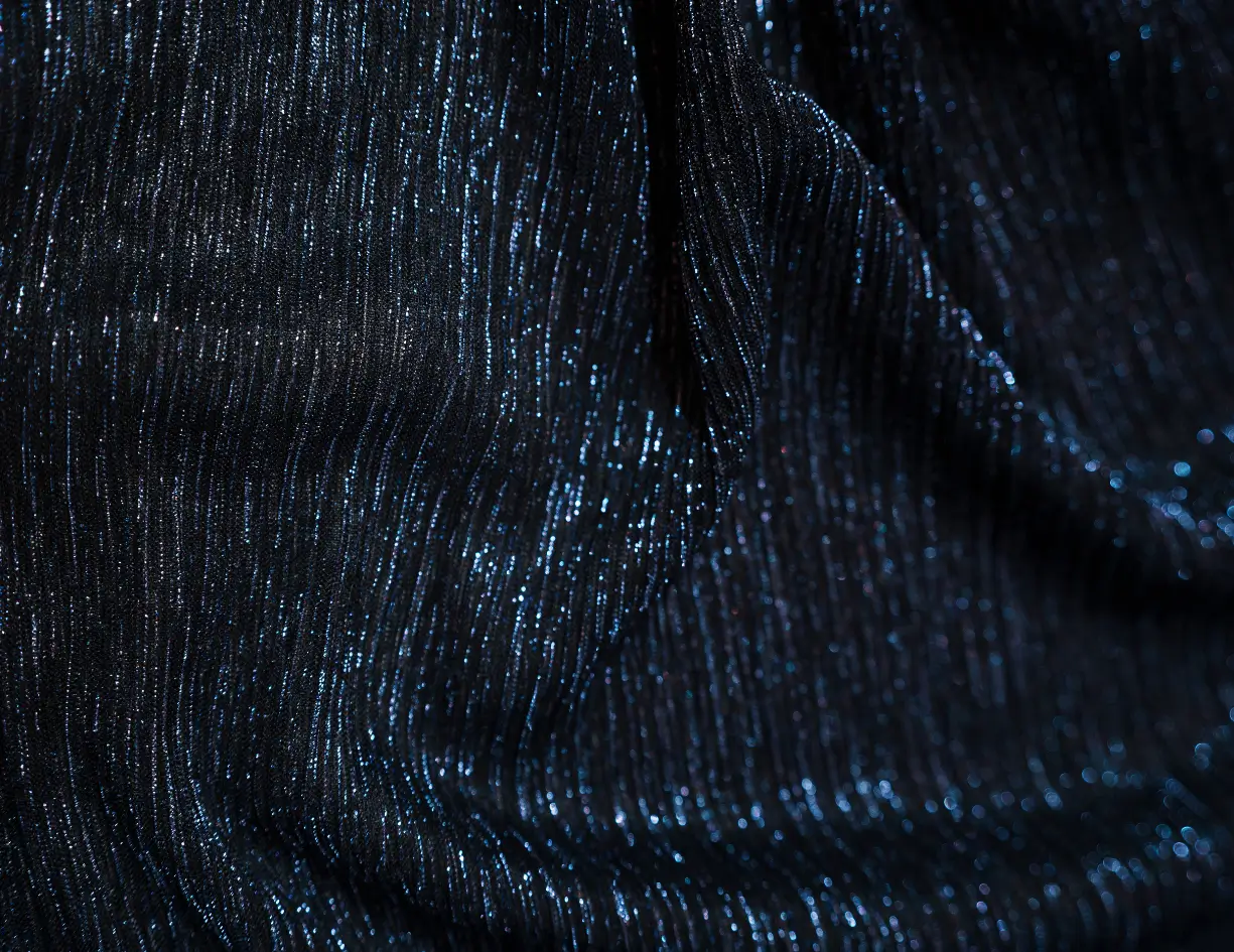 maille plissée en lurex irisé
