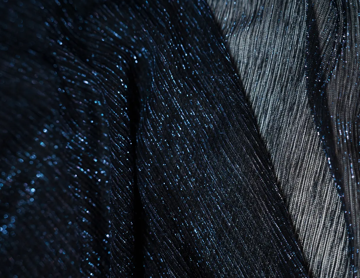 maille plissée en lurex irisé