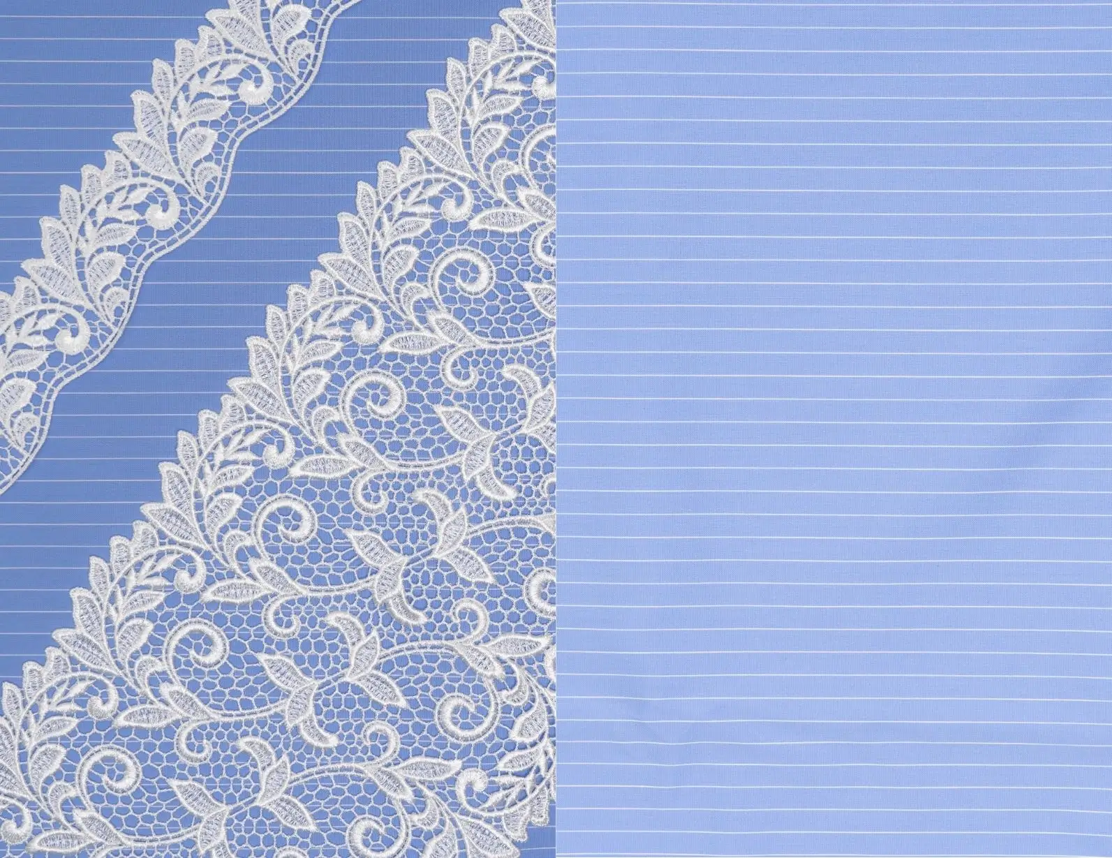 blouse cassiopée working muse bleu clair avec guipure, avec patron + extension